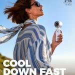 Portable Handheld Turbo Fan, Foldable Mini Desk Fan, 5 Speed Levels, USB-C Fast Charging, Digital Display, 12-Hour Battery Life, for Outdoor Activities and Office (White)