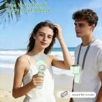 Portable Handheld Turbo Fan, Foldable Mini Desk Fan, 5 Speed Levels, USB-C Fast Charging, Digital Display, 12-Hour Battery Life, for Outdoor Activities and Office (Green)