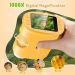 1000 x Portable Children's Microscope Magnifying Glass: Digital Microscope for 2.0 Inch IPS & 8 LED Light – Gift for Girls 4-12 Years, Boy, Girl, Mini Magnifying Glass – Kids Toy