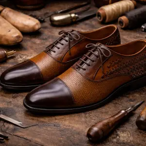 1002 Tan Leather Shoes