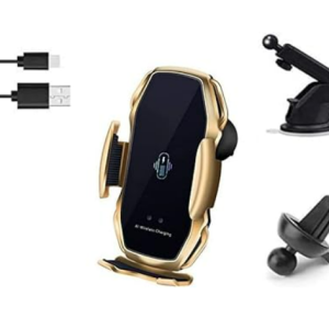Wireless Car Charger and Mount with Infrared Smart Sensor - DENT A5 10W Fast Charger (Air Vent & Telescoping Arm) (Gold)