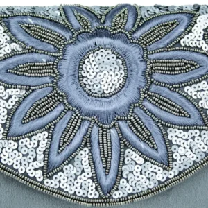 Blue White Flower Charm Ladies Clutch Bag