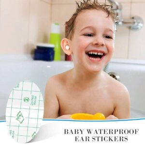 30 Pcs Baby Waterproof Ear Stickers Covers for Swimming Shower Protectors with Plugs for Kids Newborn Disposable Ear Covers for Shower Surfing Snorkeling and Other Water Sports