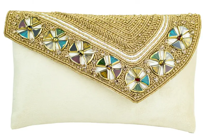 1-1-2.webp White Golden Charm Ladies Clutch - Image 2