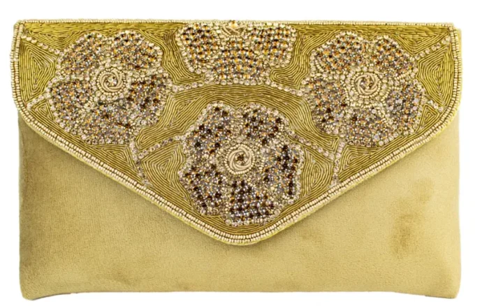 Golden Mahroon Charm Ladies Clutch Bag - Image 4