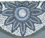 Blue White Flower Charm Ladies Clutch Bag - Image 3
