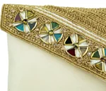 White Golden Charm Ladies Clutch - Image 3