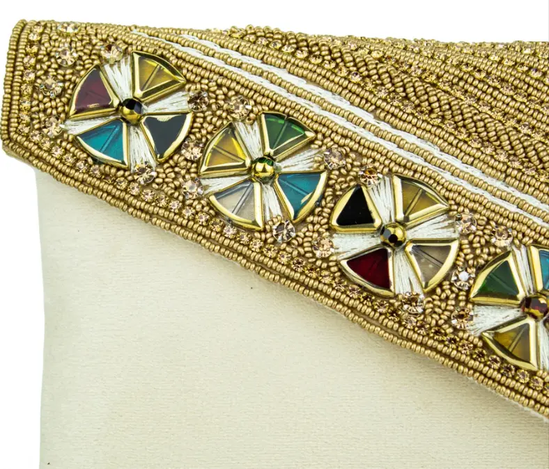 2-2-1.webp White Golden Charm Ladies Clutch - Image 3