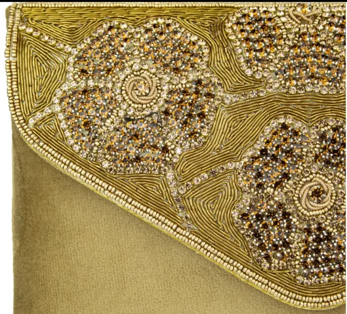 Golden Mahroon Charm Ladies Clutch Bag - Image 2
