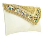 White Golden Charm Ladies Clutch