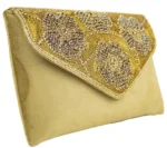 Golden Mahroon Charm Ladies Clutch Bag