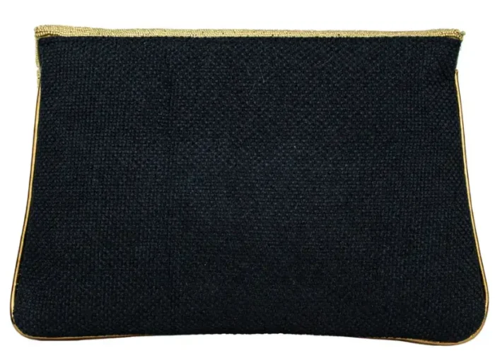 Black Round Shape Multi-Stones Ladies Clutch Bag - Image 3